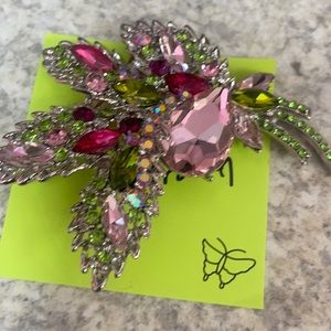 Pink Floral Pin Brooch